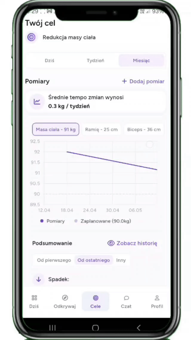 Makieta aplikacji Eat&Move